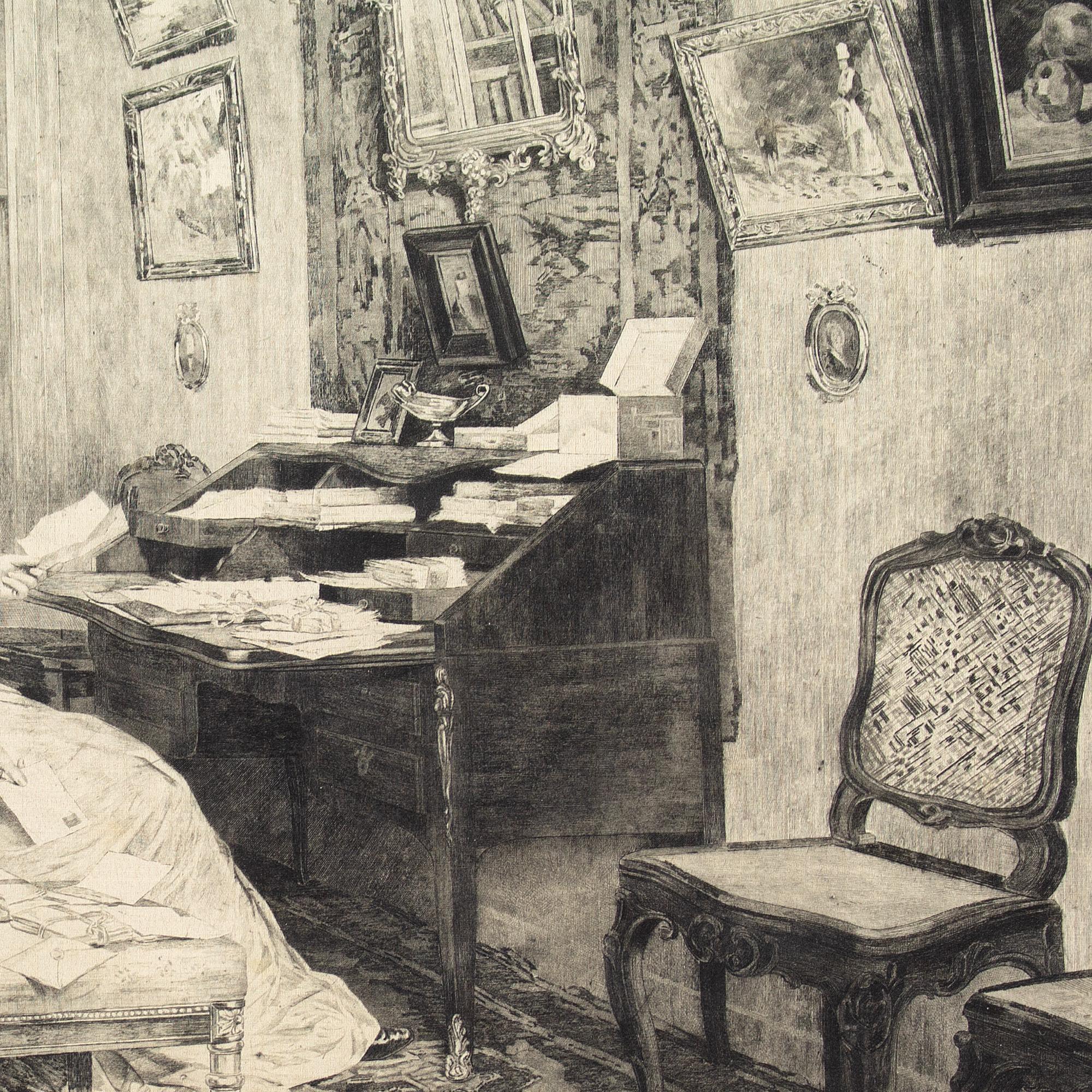 Late 19th-Century British School, Interior Scene With Woman Reading 3