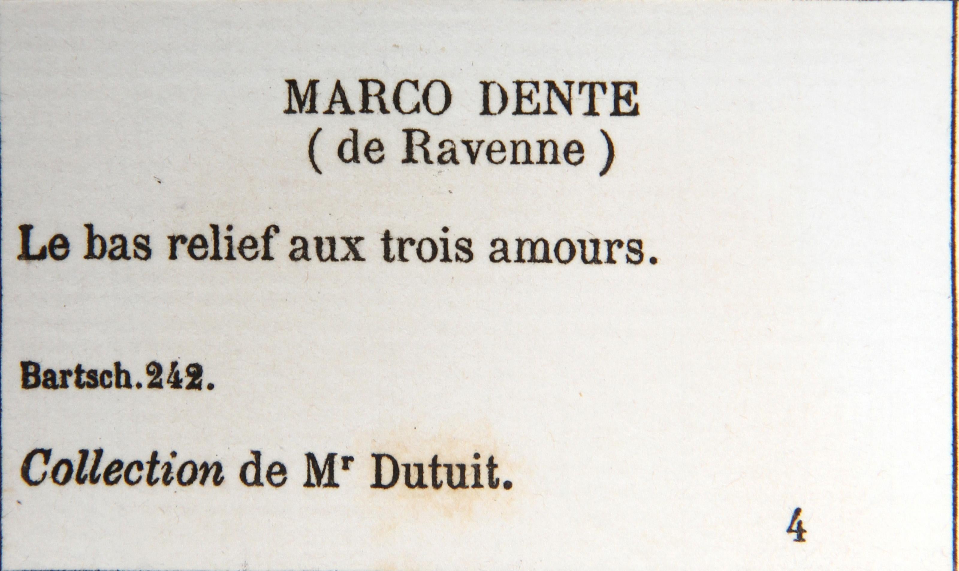 Le Bas Relief aux Trois Amours, Heliogravure by Marco Dente For Sale 1