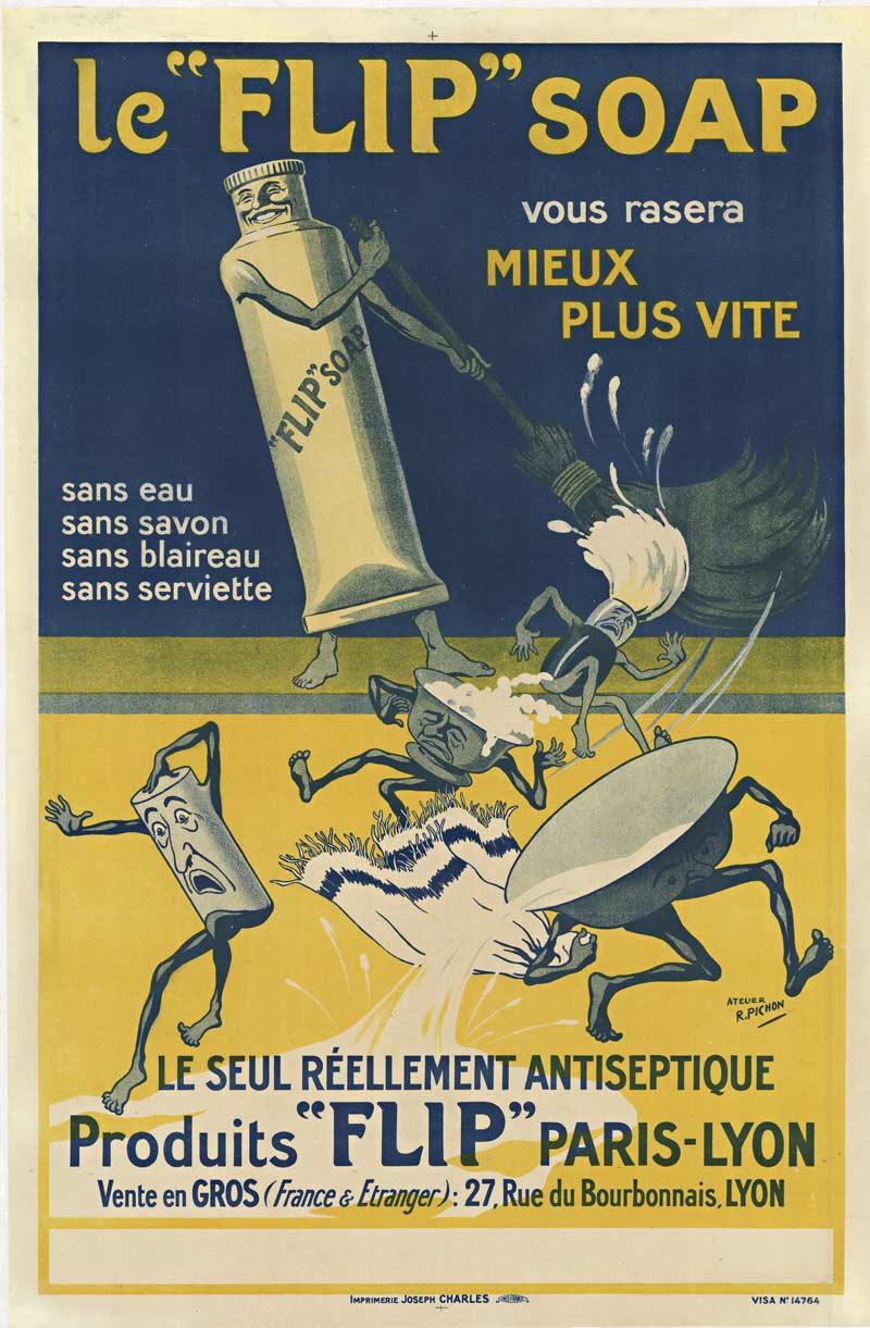 Le "FLIP" Soap original vintage French antique poster