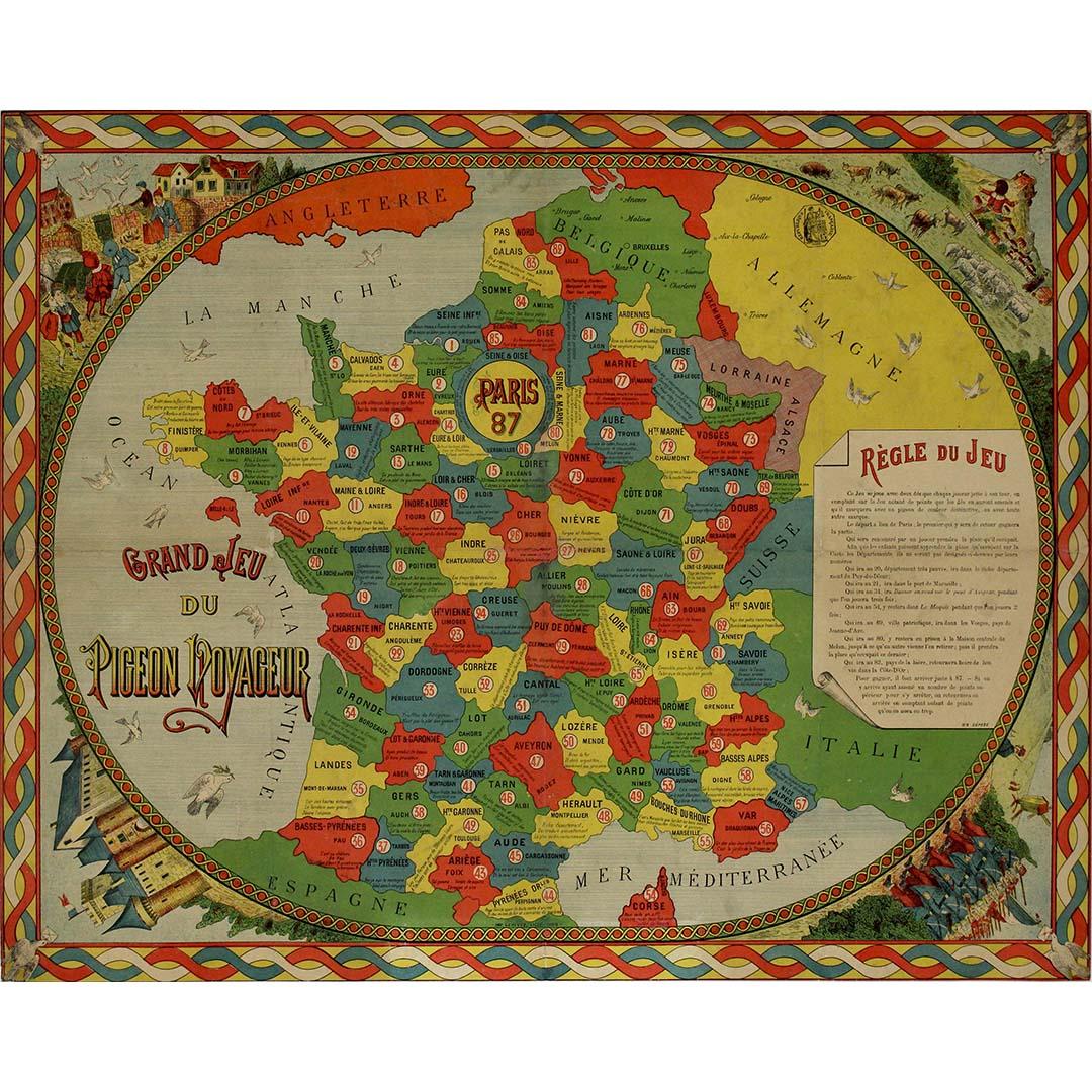 "Le Grand Jeu du Pigeon Voyageur", jeu de société français de la fin du XIXe siècle