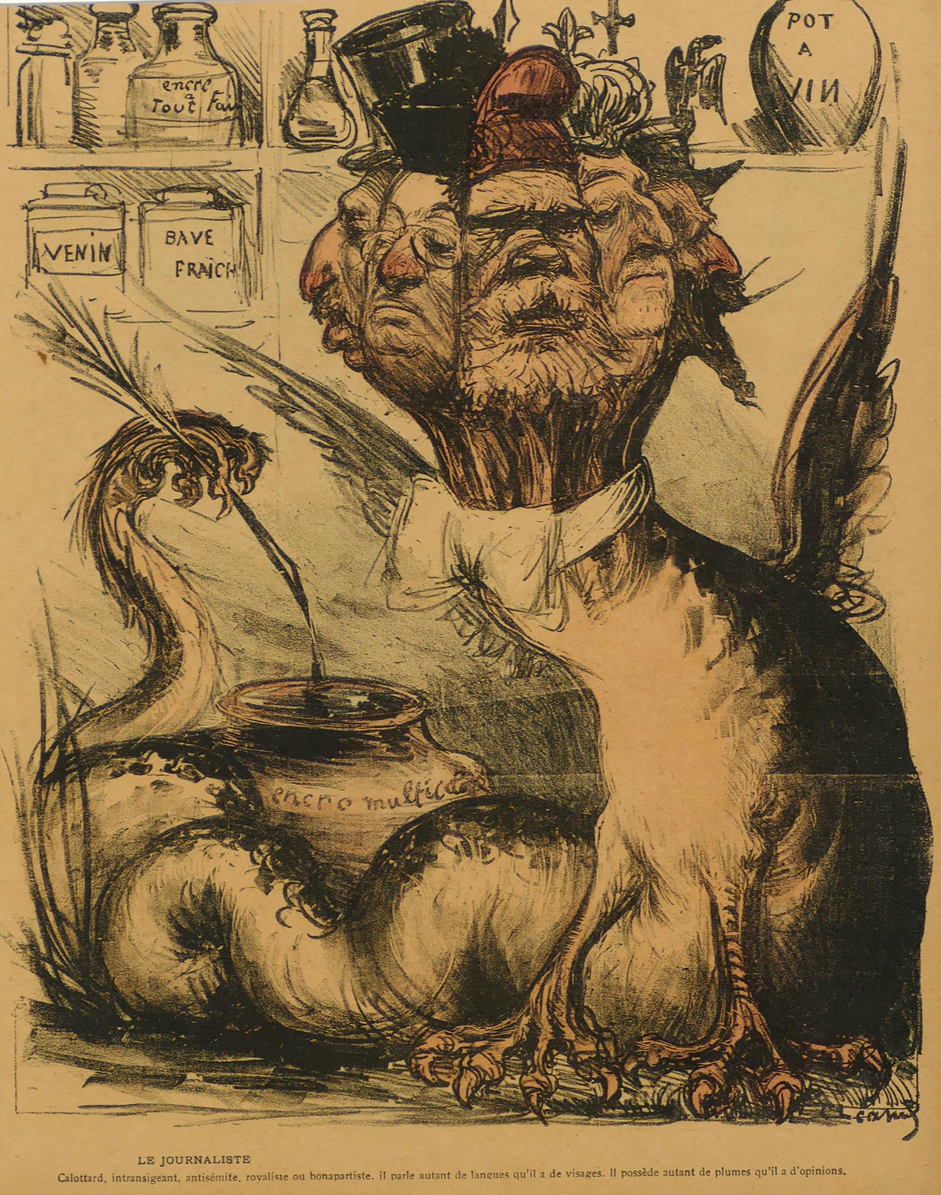 Figurative Print di Unknown - Le Journaliste - Cromolitografia originale - 1901/02
