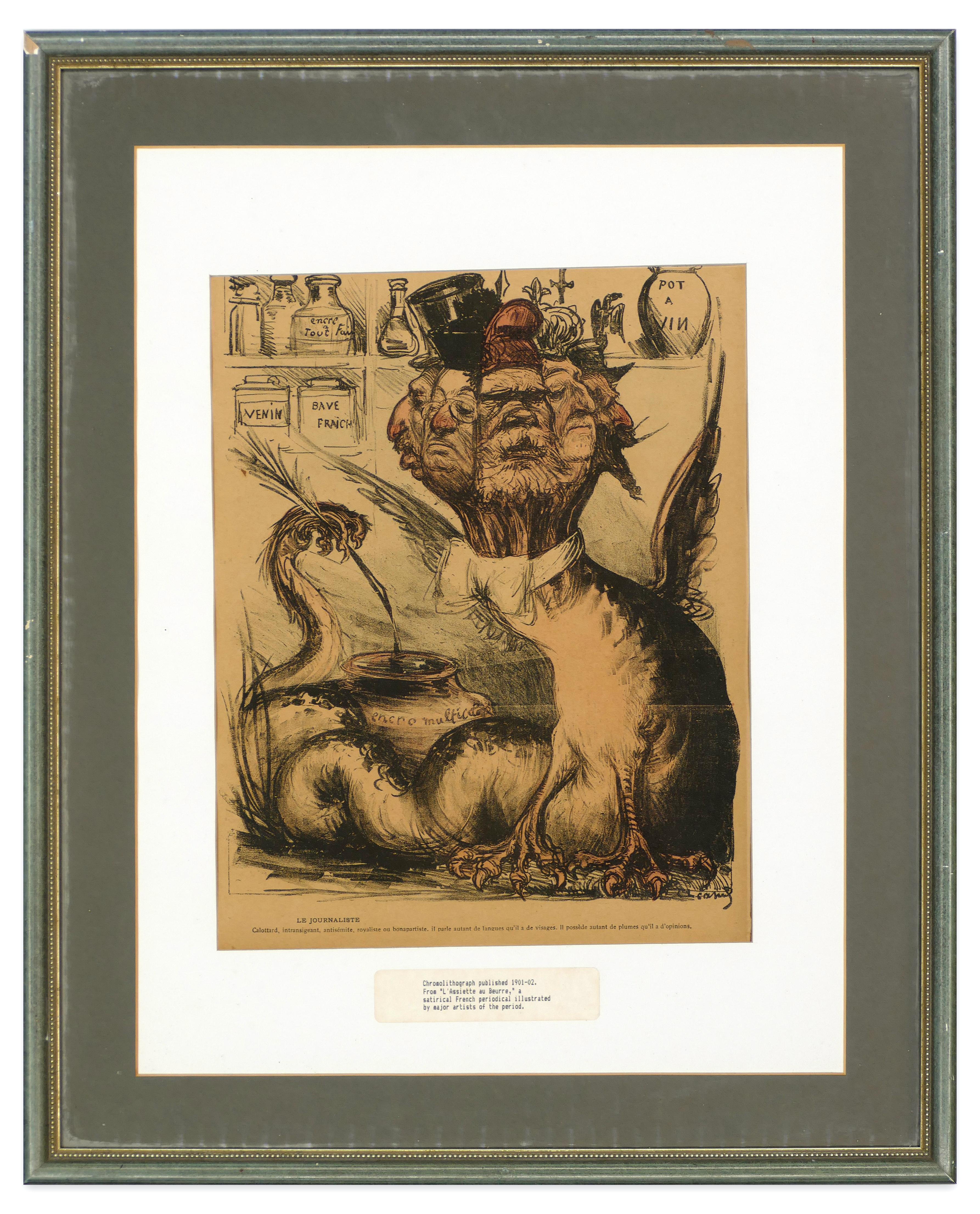 Le Journaliste - Cromolitografia originale - 1901/02 - Print di Unknown
