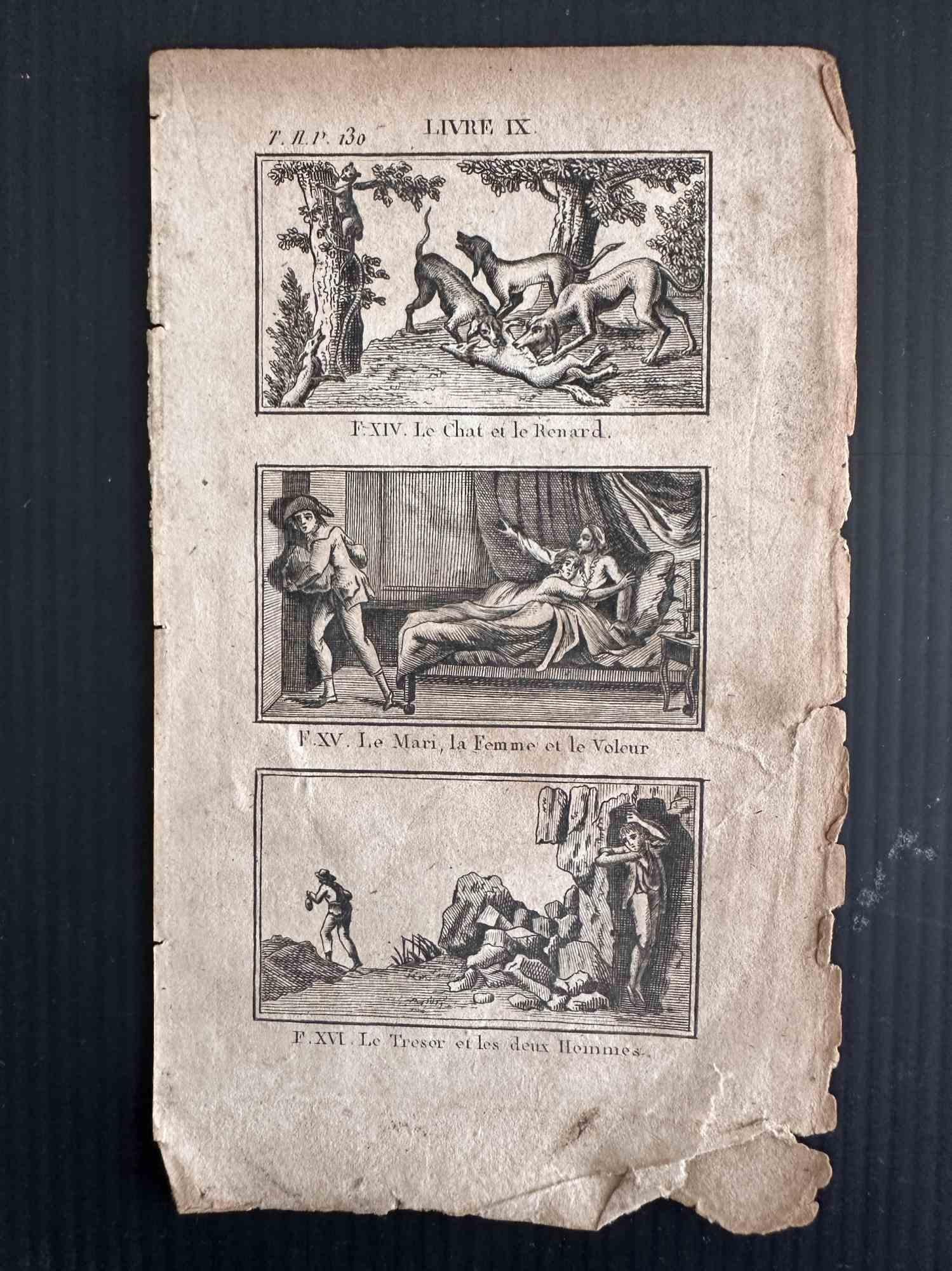 Unknown Figurative Print – Le Maria, La Femme, et le Voleur – Lithographie – Lithographie – 1850er Jahre