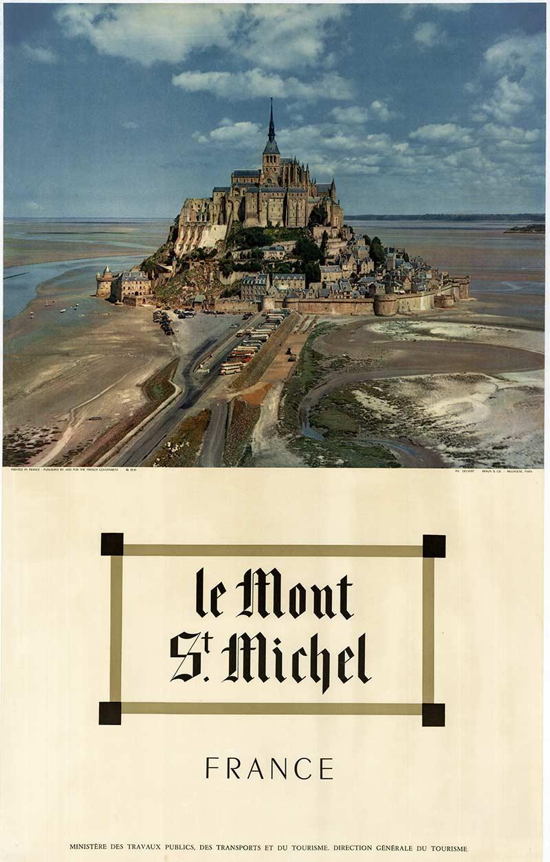 Le Mont St. Michel France original vintage travel poster - Art by Unknown