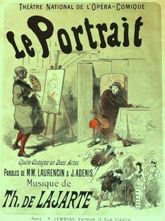 Affiche du Théâtre Le Portrait - Vintage Offset  Début du XXe siècle