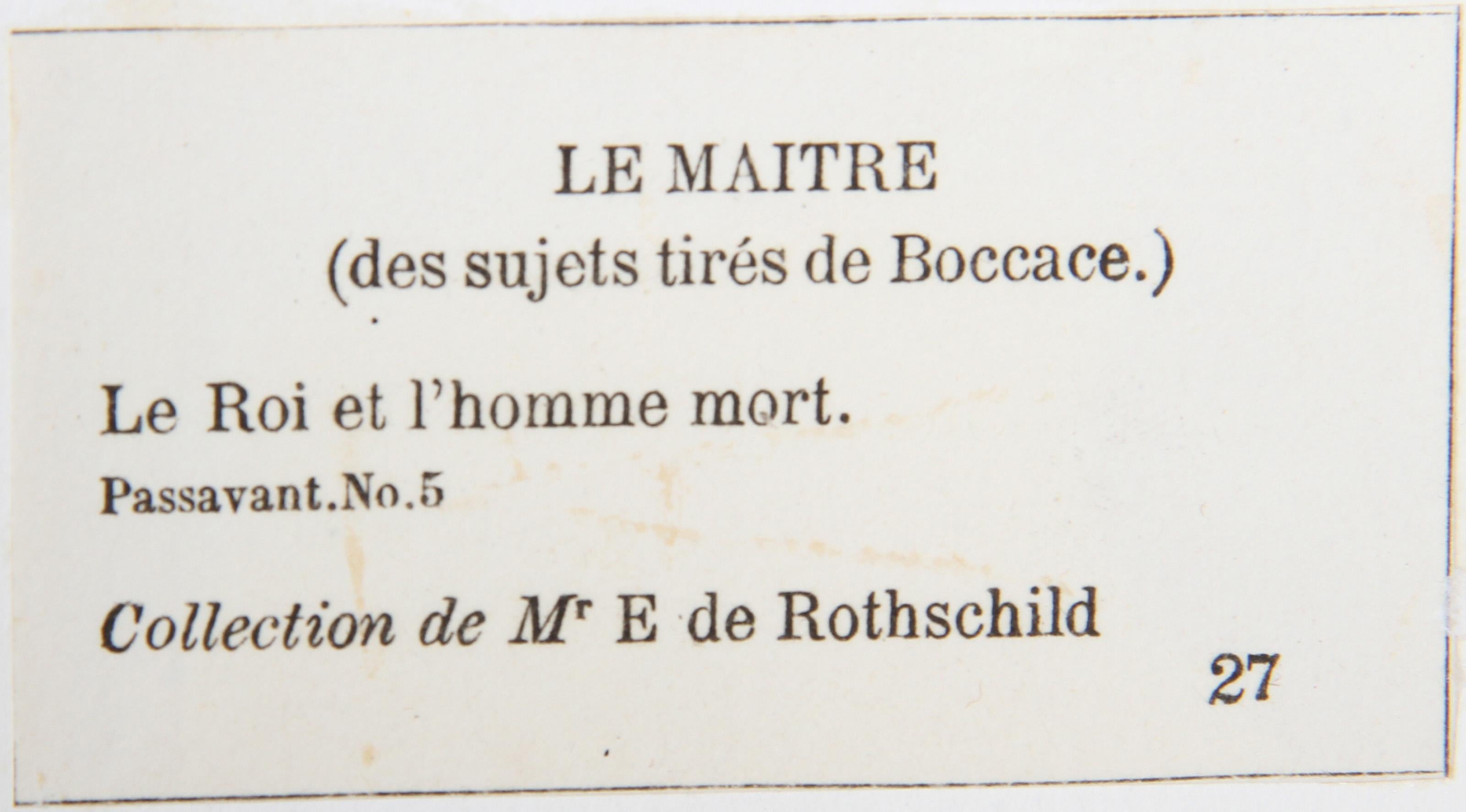 Le Roi et l'Homme Mort, Heliograbado de Giovanni Boccaccio en venta 1