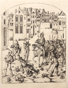 Antique Le Roi et l'Homme Mort, Heliogravure by Giovanni Boccaccio