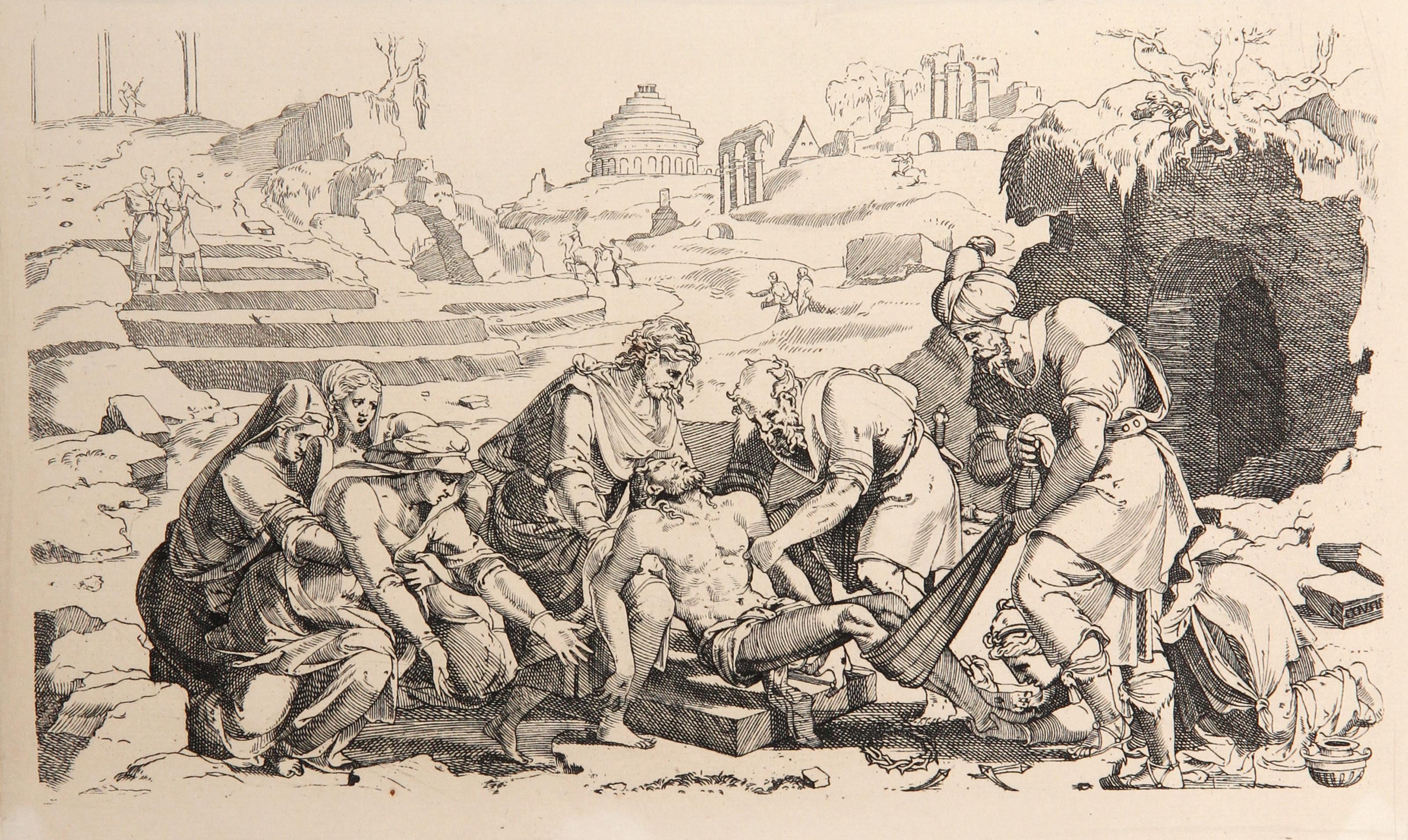 Jean Cousin, D'après Amand Durand, Français (1495 - 1560) - Le Sauveur Descendu de la Croix, Année : Imprimé en 1878, Support : Héliogravure, Taille : 7.5  x 12 in. (19.05  x 30,48 cm), Imprimeur : Amand Durand, Description : Le graveur et peintre