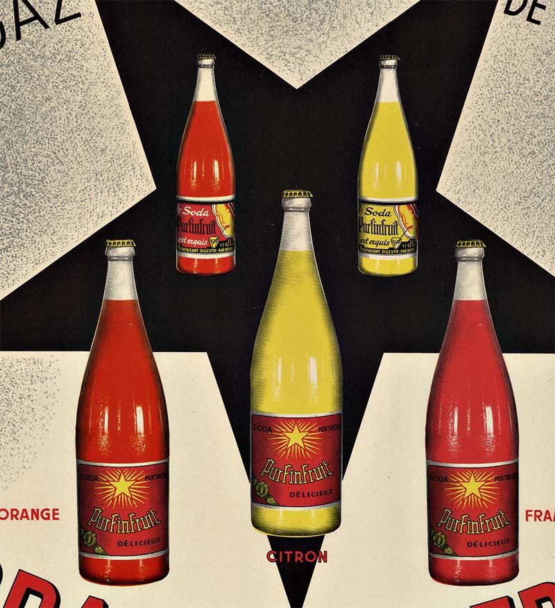 Le Soda Purfinfruit original vintage poster 1