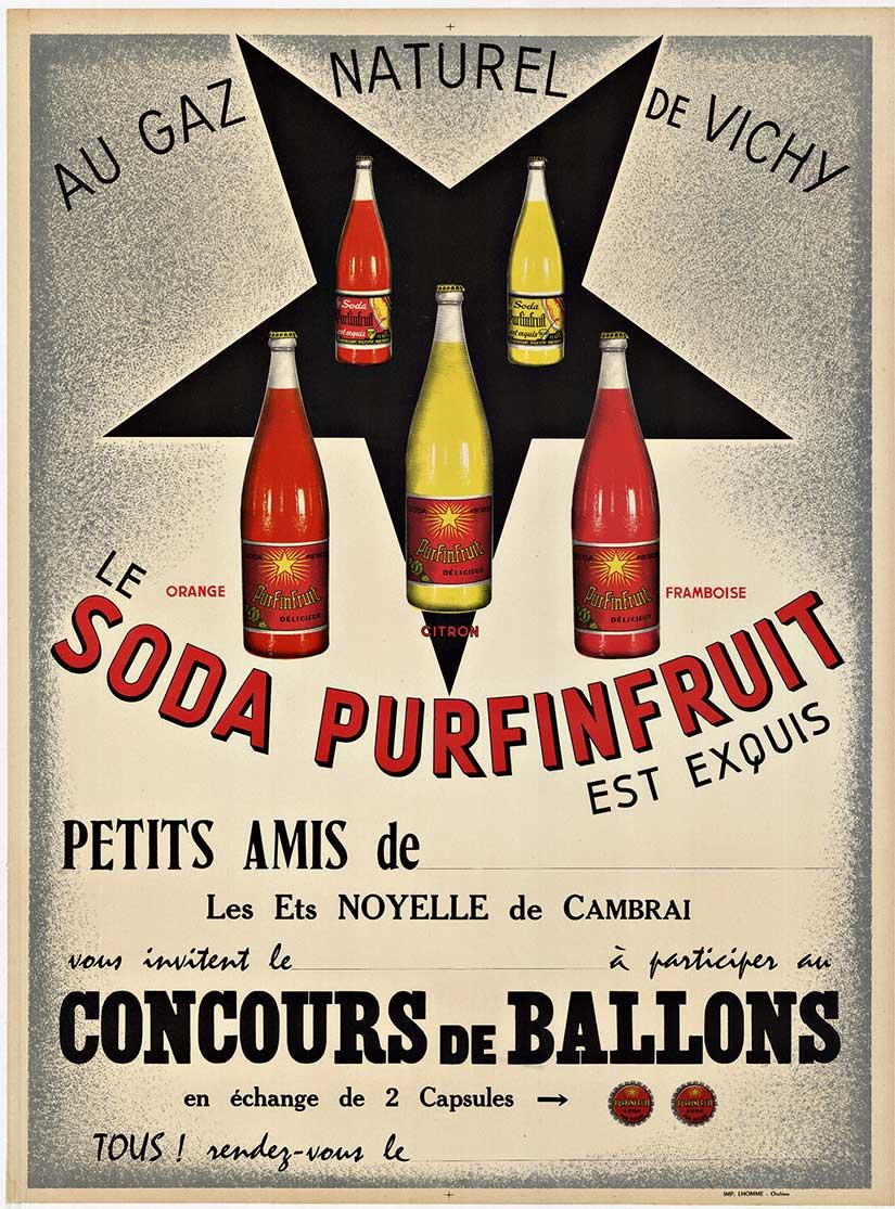 Le Soda Purfinfruit original vintage poster - Print by Unknown