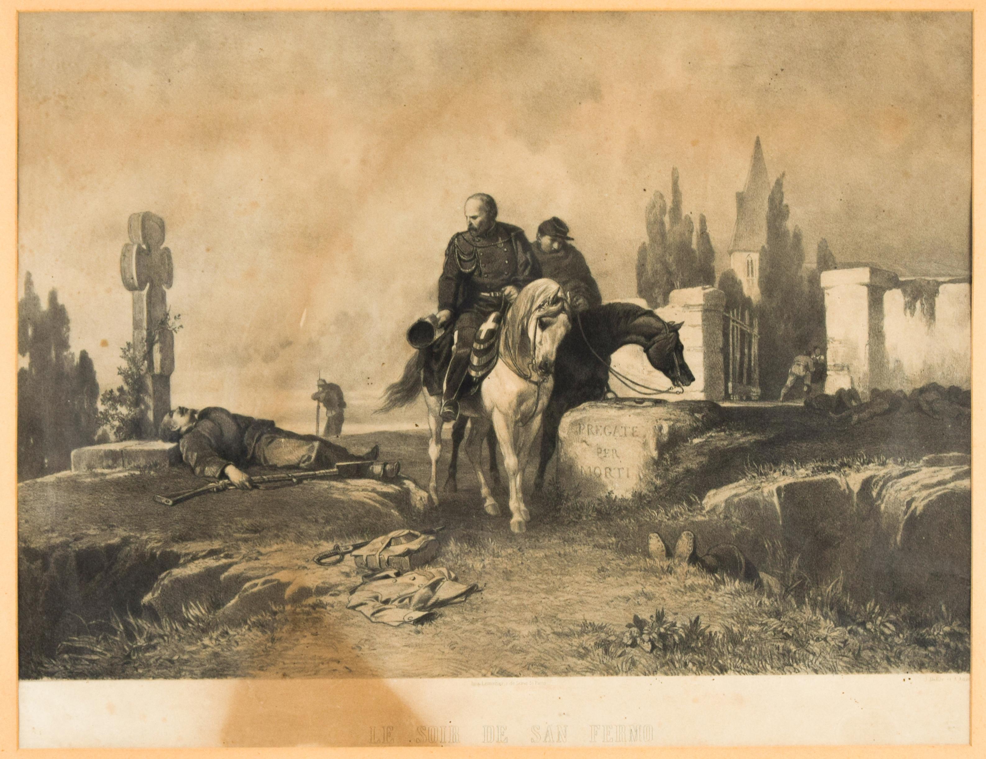 Unknown Figurative Print – Le Soir de San Fermo – Originallithographie, spätes 19. Jahrhundert