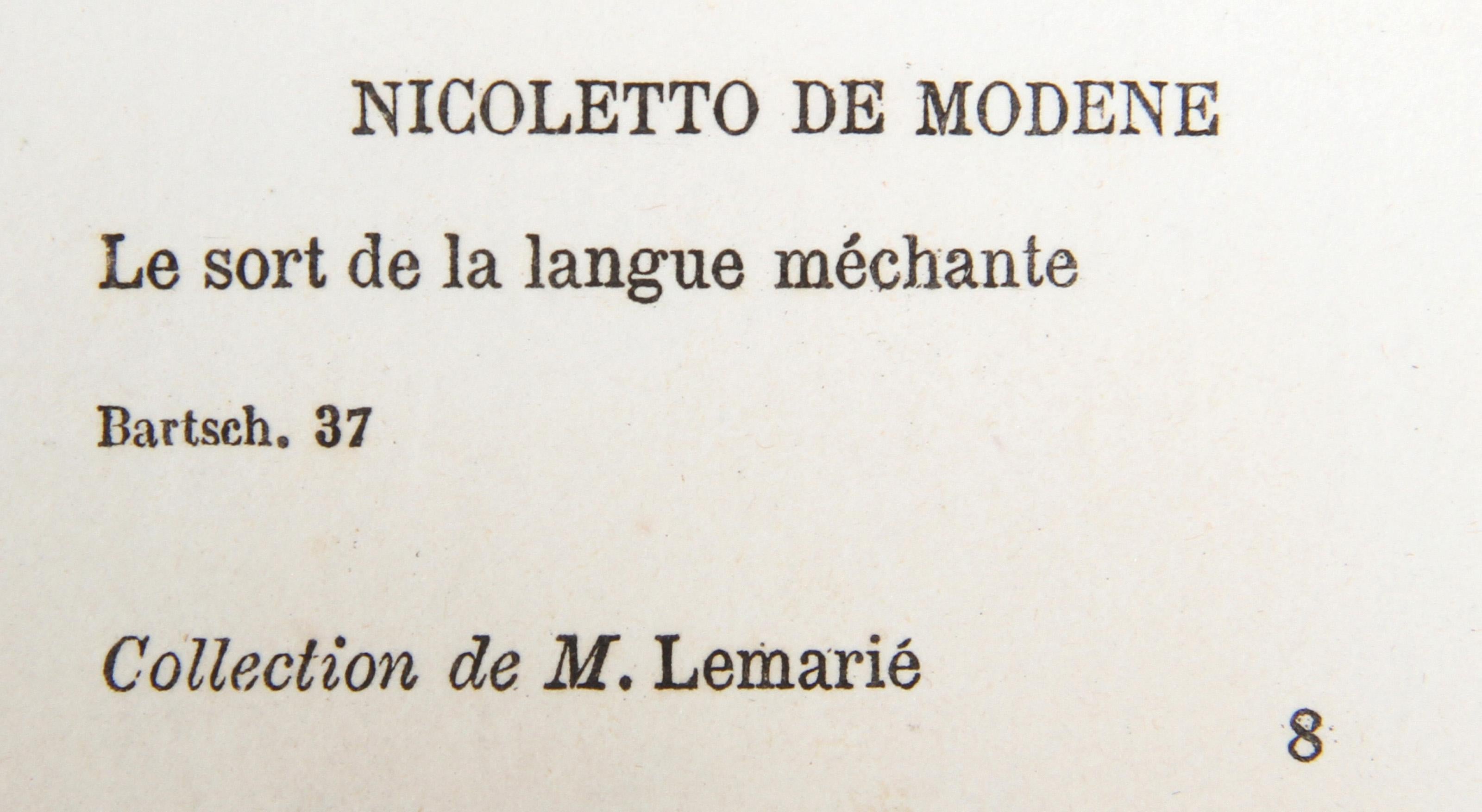 Le Sort de la Langue Mechante, Heliogravure de Nicoletto da Modena en vente 1