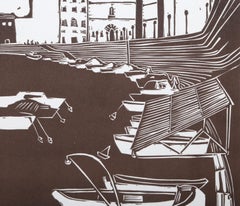 Canale di Livorno, linoleografia moderna di Biagio Civale