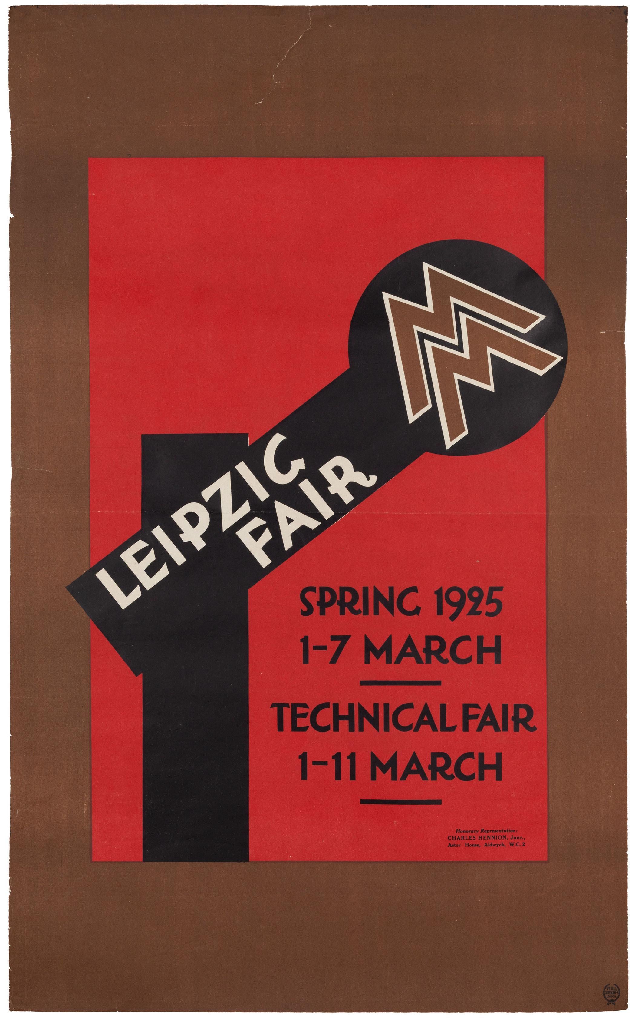 Print di Unknown - Poster pubblicitario Fiera di Lipsia e Fiera Tecnica, Bauhaus, 1925