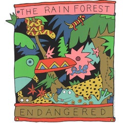Leo Byrnes 'The Rain Forest' 1990- Serigraph