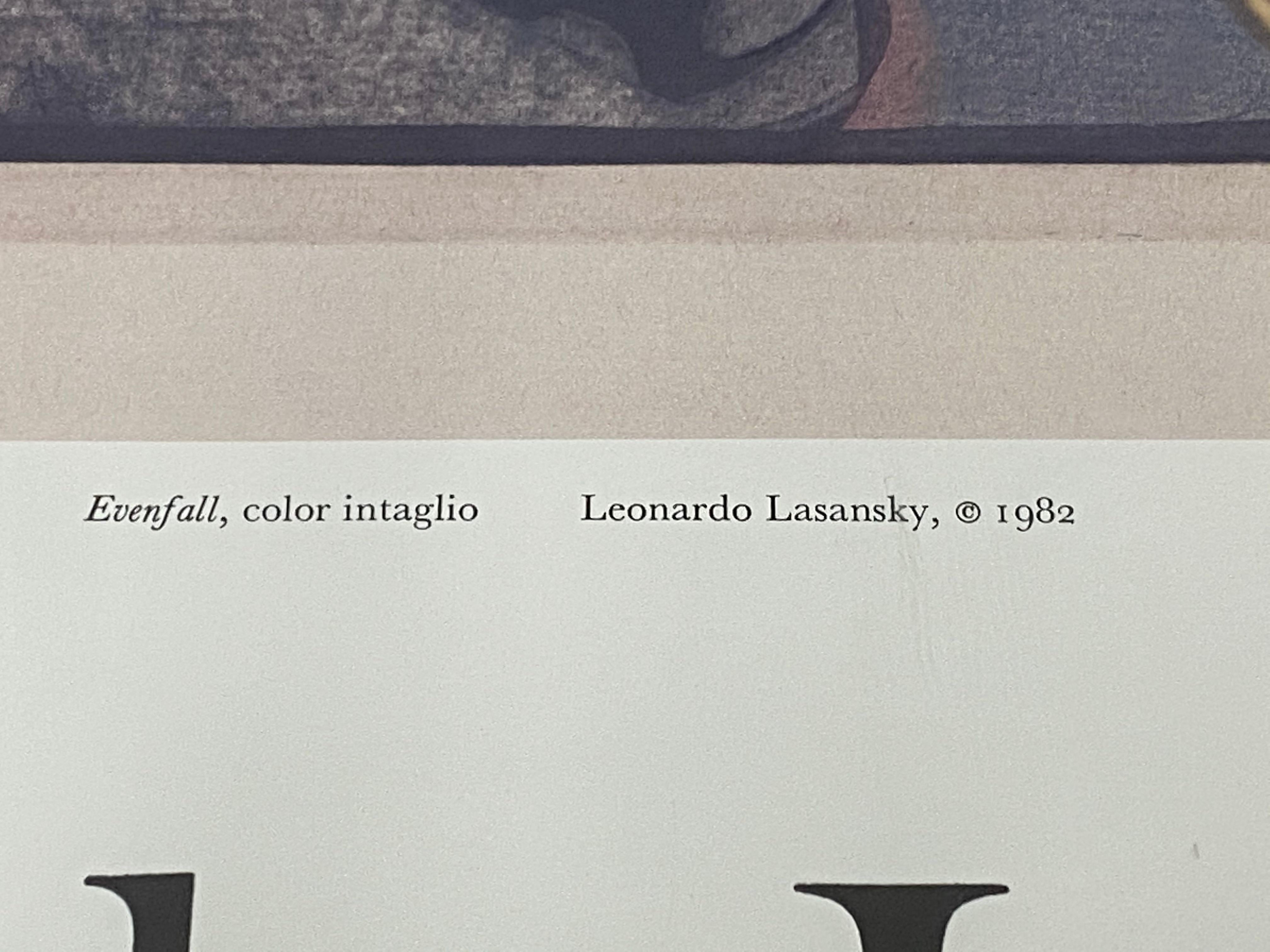 Leonardo Lasansky, signiertes und gerahmtes Ausstellungsplakat, ca. 1982 im Angebot 4