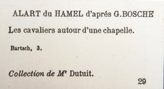 Les Cavaliers Autour d'Une Chapelle, Old Masters Etching after Alaert du Hamel