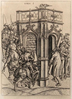 Antique Les Cavaliers Autour d'Une Chapelle Emperor Heraclius entering Jerusalem