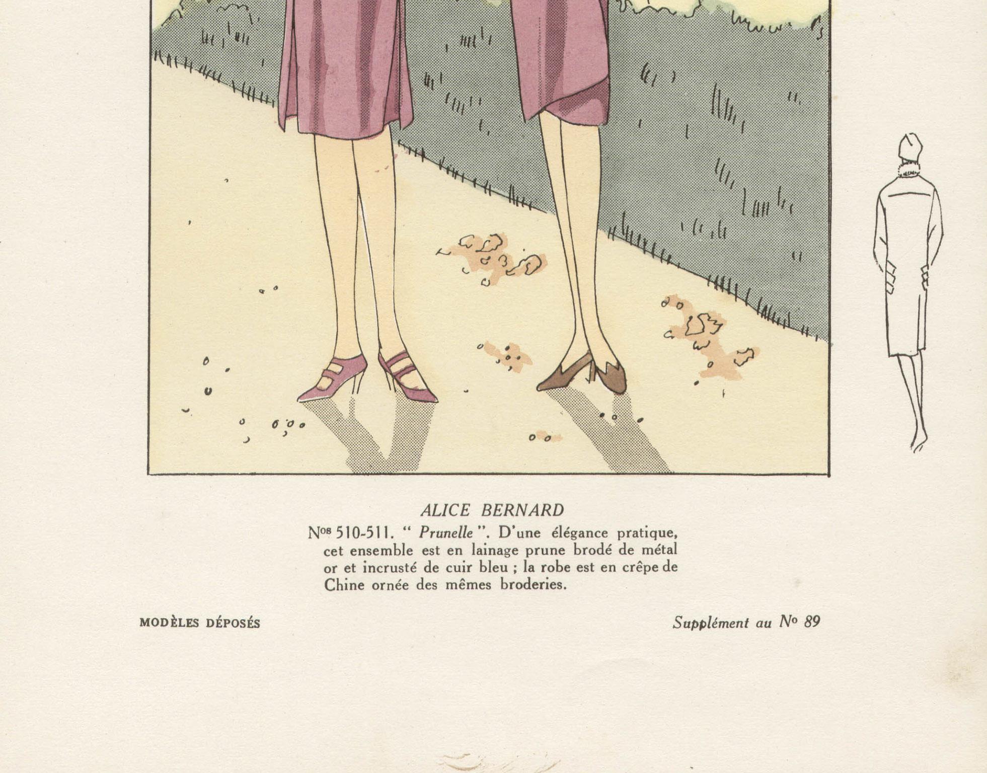 Les Creations Parisiennes, French Art Deco Fashion Design Pochoir, 1926 - Print by Unknown