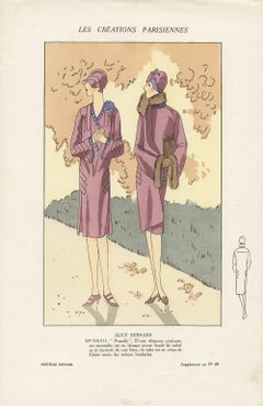 Les Creations Parisiennes, French Art Deco Fashion Design Pochoir, 1926