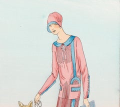 Les Creations Parisiennes, French Art Deco Fashion Design Pochoir, 1927