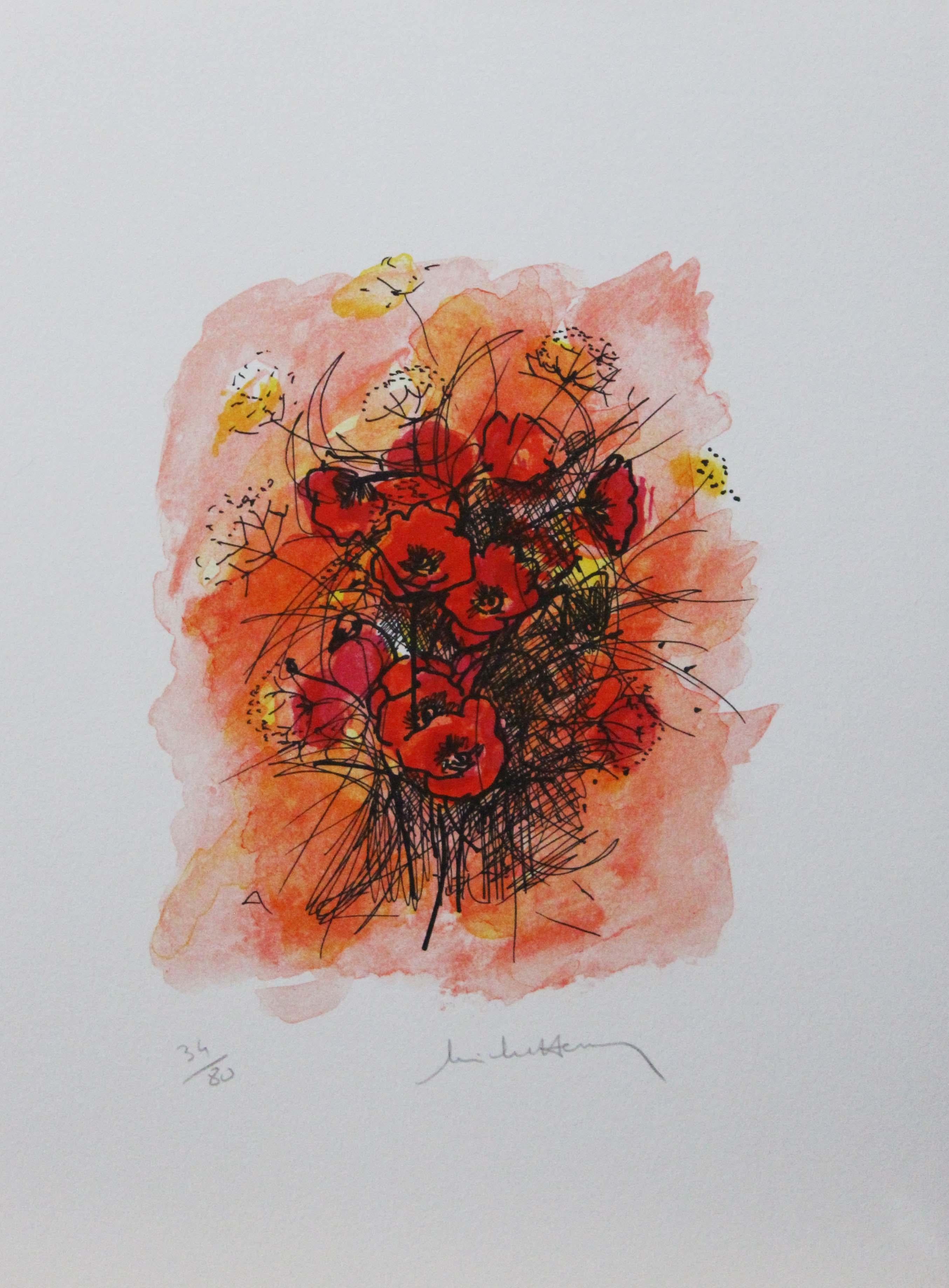 Unknown Still-Life Print - Les Fleurs #2-Limited Edition Print, Signed by Artist (Signature is Illegible) 