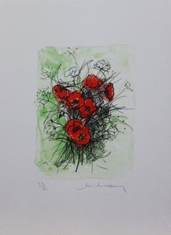 Les Fleurs #4-Limited Edition Print, Signed by Artist (Signature is Illegible) 