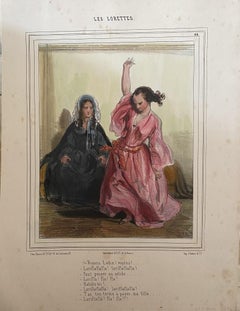 Les Lorettes - Original Lithograph - 19th Century