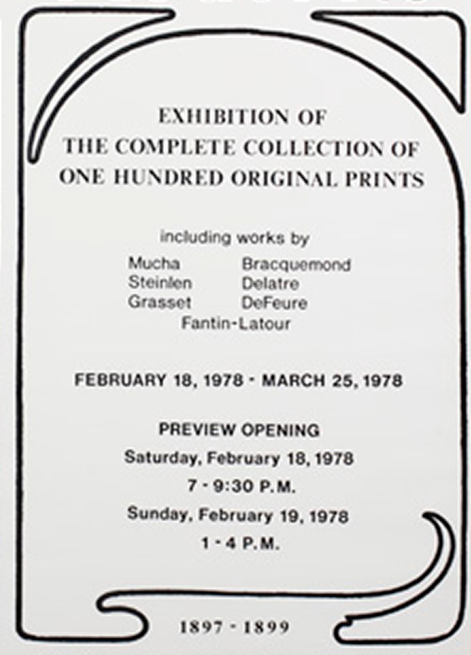 L'Estampe Moderne  - David Barnett Gallery Exhibition, Feb. 18, 1978 - Mar. 25,  - Print by Unknown