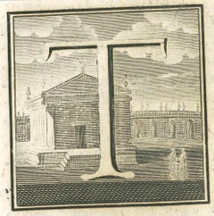 Letter of the Alphabet T - Etching - 18th Century