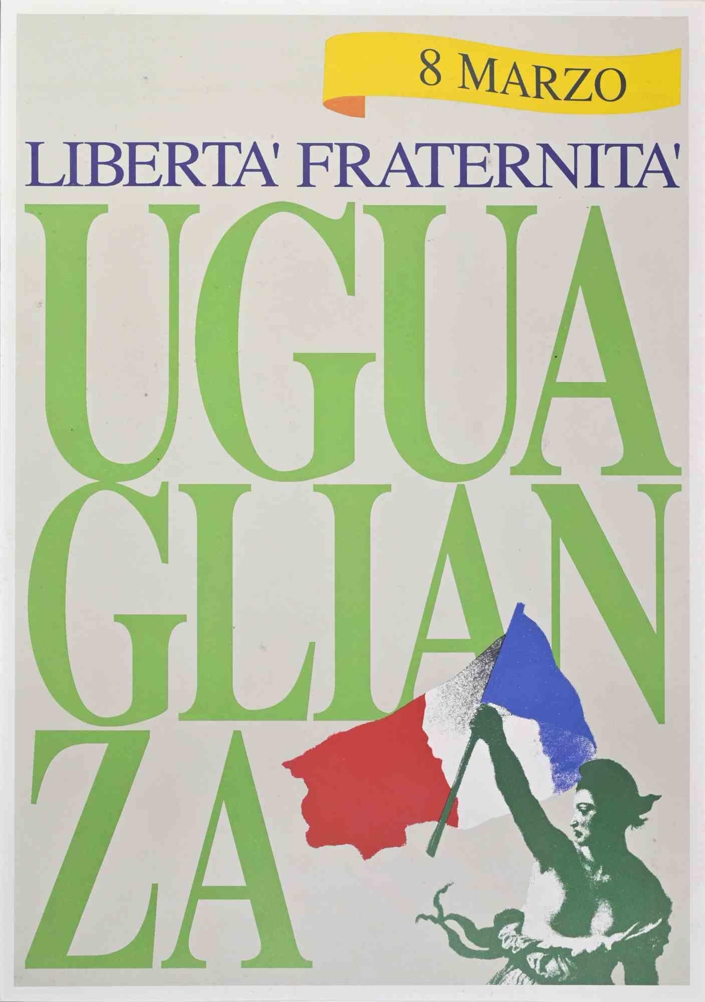 Unknown Figurative Print - Liberté-égalité-fraternité - Offset Print - Second Half 20th  Century