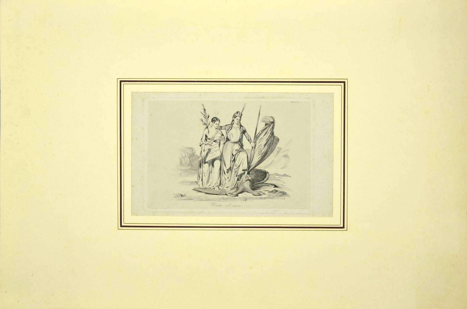 Unknown Figurative Print - Liberty - Etching on Paper - 19th Century