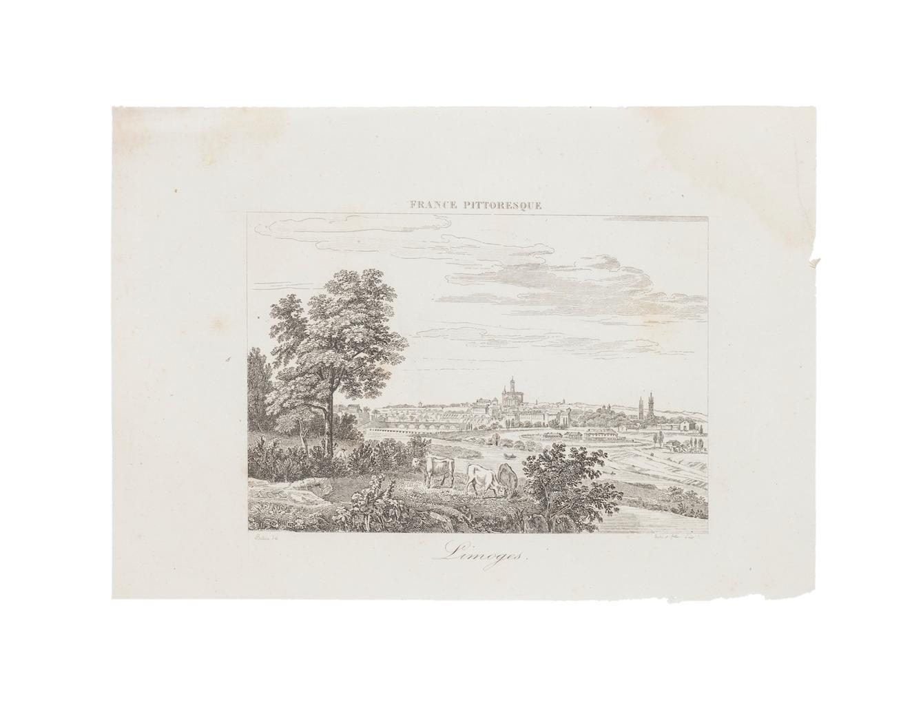 Unknown Landscape Print - Limoges - Etching - 19th Century
