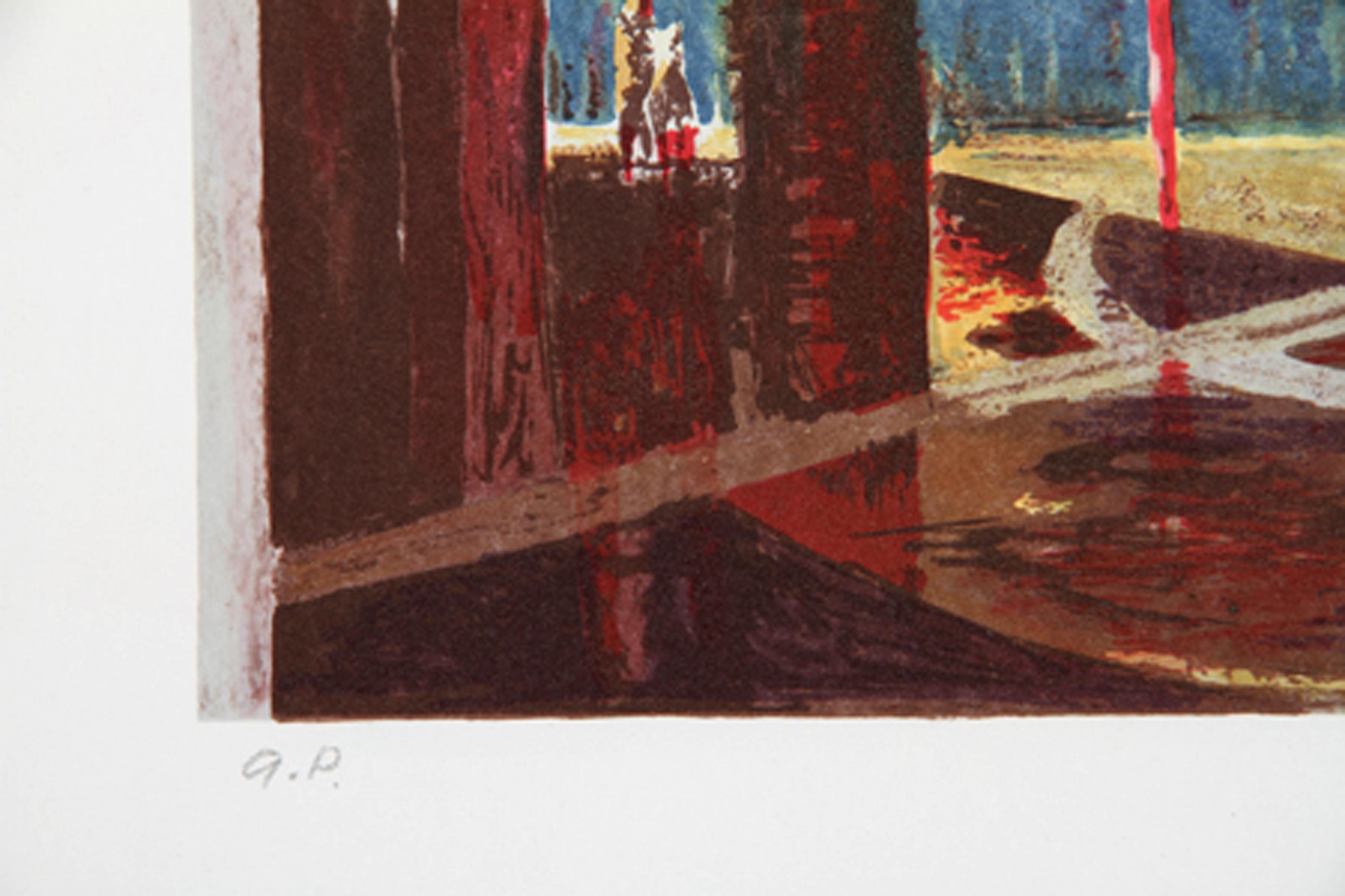 Lincoln Center Fantasy, Modern Lithograph by Lloyd Lozes Goff - Print by Unknown