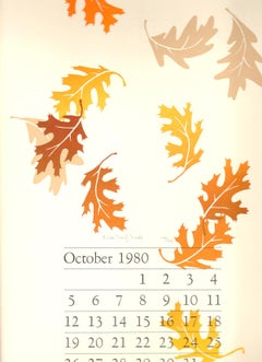 Linda M. Manly 'Untitled (Fall Leaves)' 1980- Signed Vintage