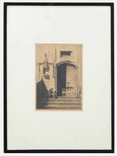 Lionel Arthur Lindsay (1874-1961) - Etching, A Doorway, Castello Nouvo, Naples