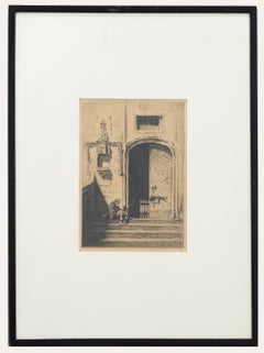 Lionel Arthur Lindsay (1874-1961) - Gravure, « A Doorway », Castello Nouvo, Naples