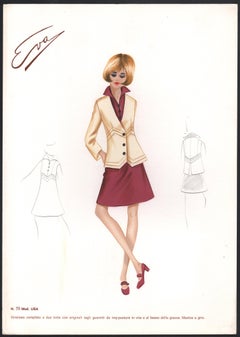 'Lisa' Illustrazione di moda femminile italiana degli anni '60