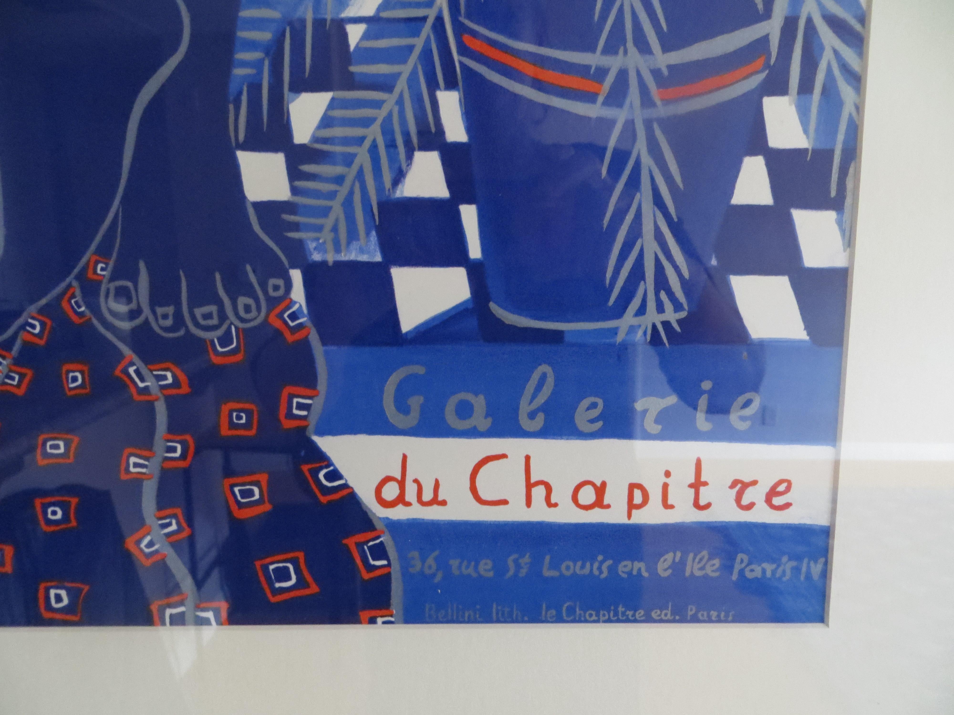 Alexandre Fassianos -Aleco  (1935-2022) Artista greco, ha lavorato soprattutto a Parigi in Francia.
Poster della Galleria Beaubourg della fine del 1970
Bellini litografia le chapitre  ed Paris Molto bene incorniciato
 Alekos Fassianos, nato il 13