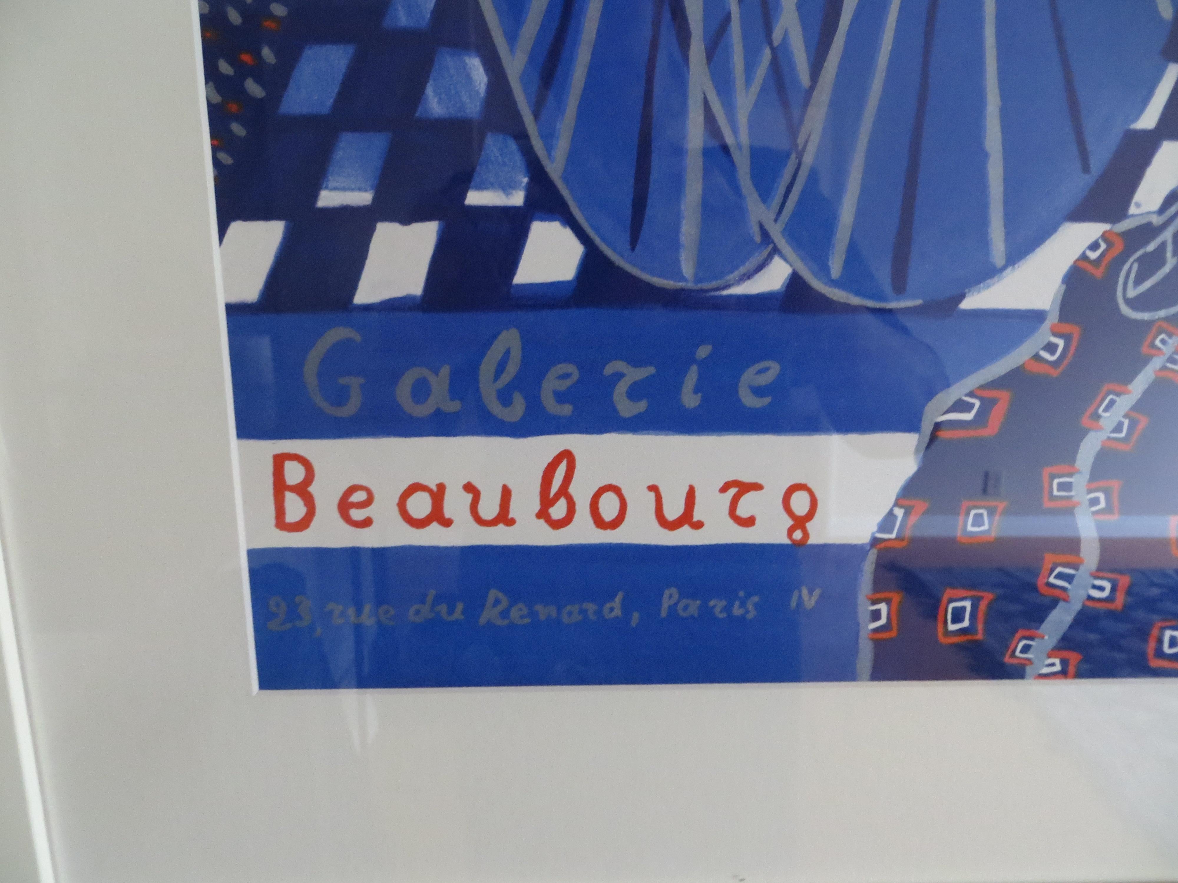  Lithograph Exhibition Poster Aleco Fassianos Gallery Beaubourg - Art Deco Print by Unknown