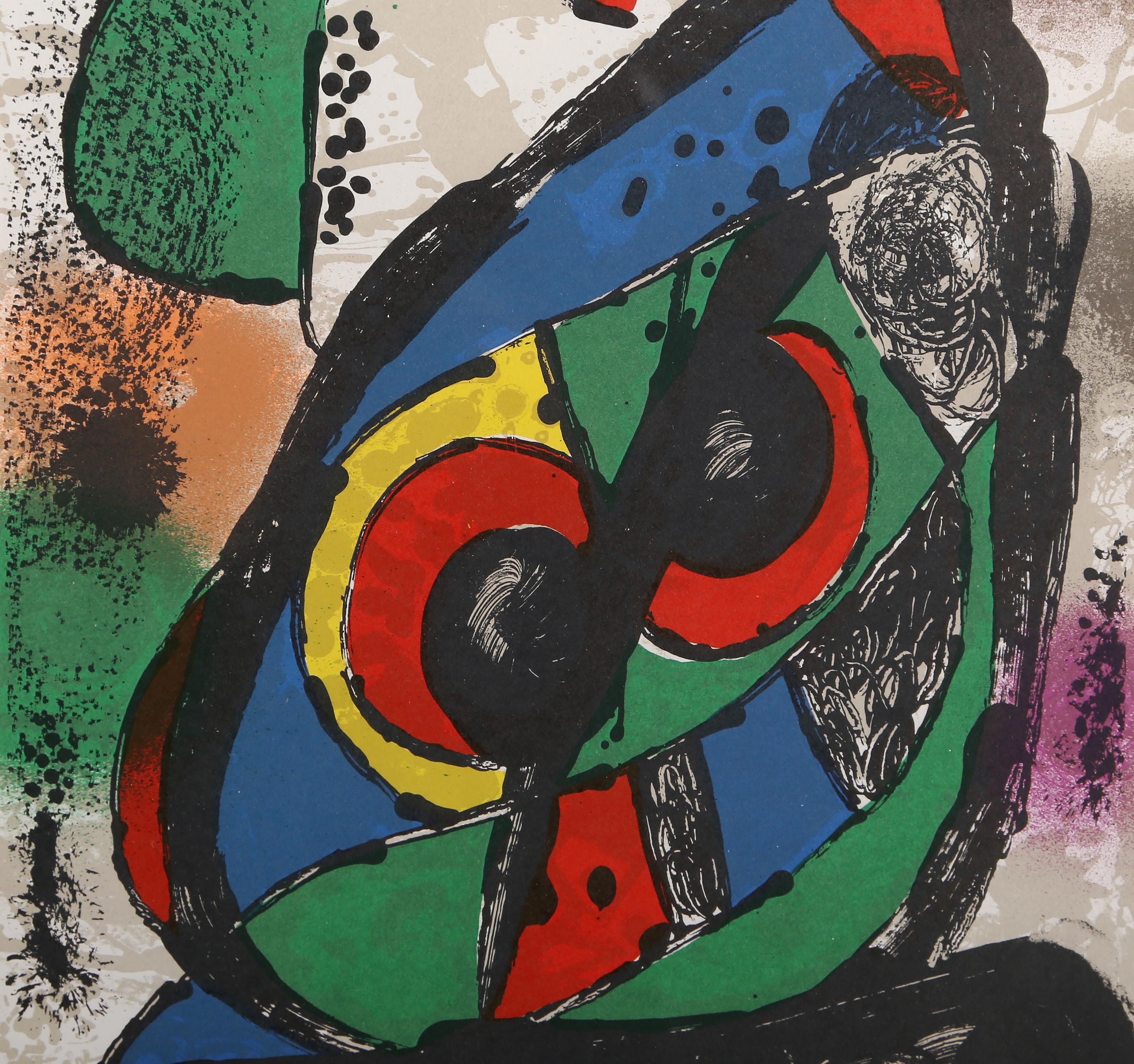 Joan Miro, Spanish (1893 - 1983) - Lithograph I (1256), Year:  1975, Medium:  Lithograph, Size:  12 x 9.5 in. (30.48 x 24.13 cm), Frame Size:  22 x 18 inches, Printer:  Mourlot, Paris, Publisher:  Maeght, Paris, Reference:  Mourlot 1256