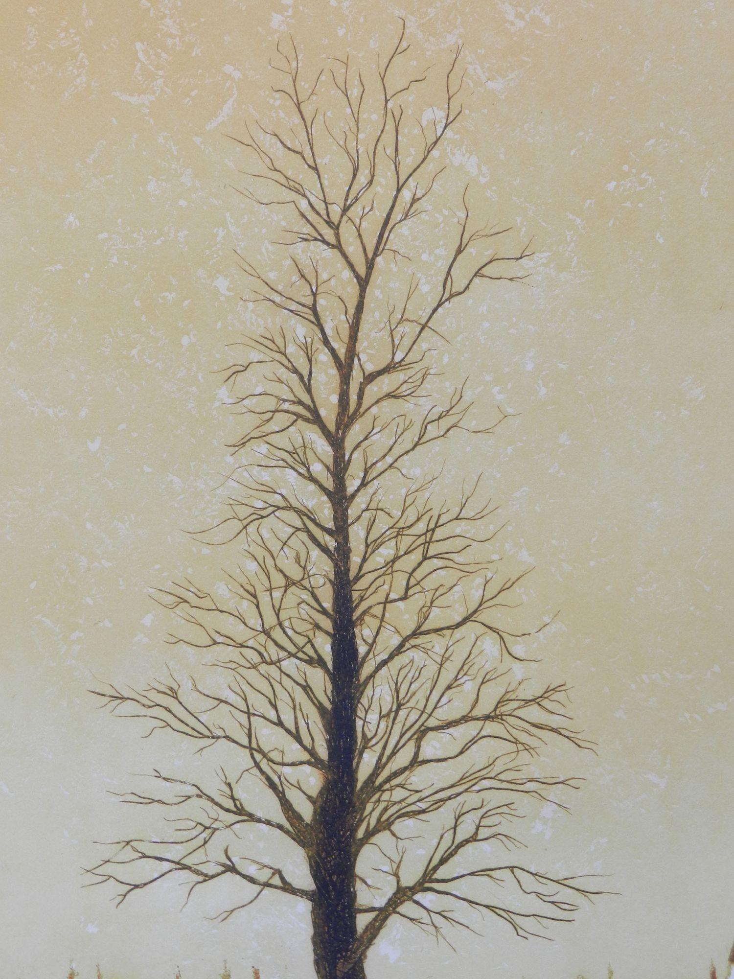 Lithograph Tree by Jacques Joachim Jean Rigal 1926-1997 Paysage D'Ile de France For Sale 10