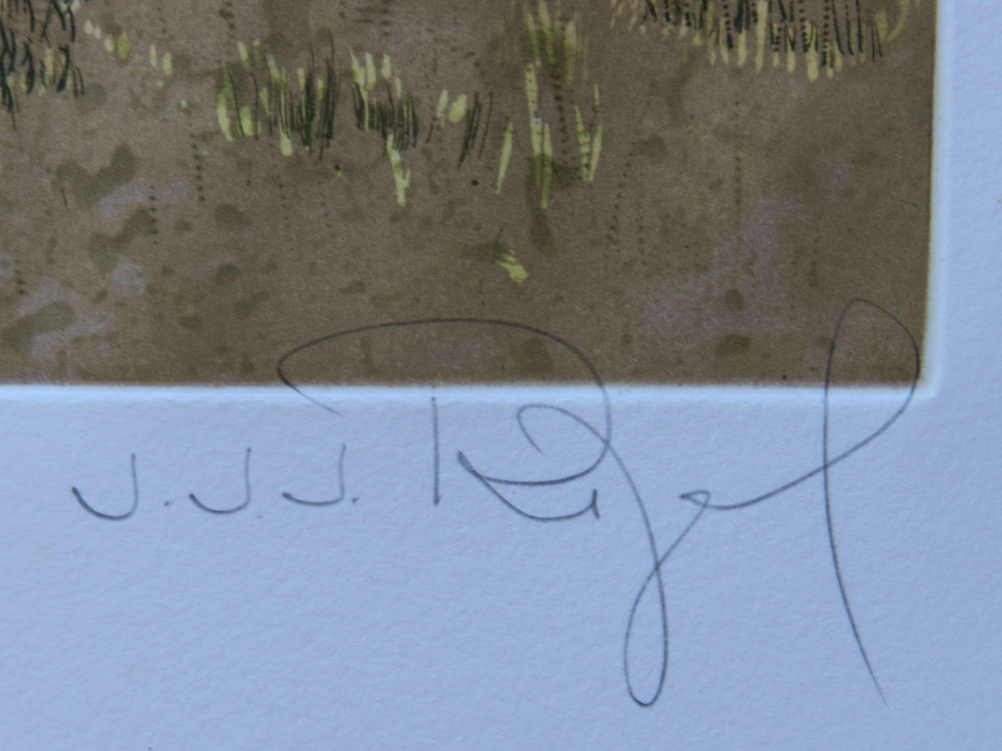 Lithographie de Jacques Joachim Jean Rigal 1926-1997 Français
Paysage d'Ile de France
Arbre numéroté 75/100  et signé par l'artiste
Les mesures de l'image sont indiquées ci-dessous
Le papier mesure 75 cm 29,5 cm de haut et 55 cm 21,65 cm de