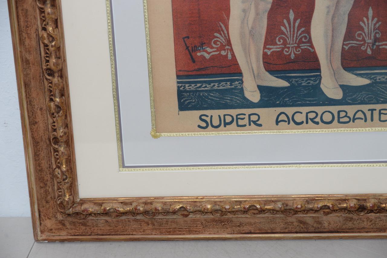 Londonia Super Acrobats Antique French Poster C.1900 For Sale 2