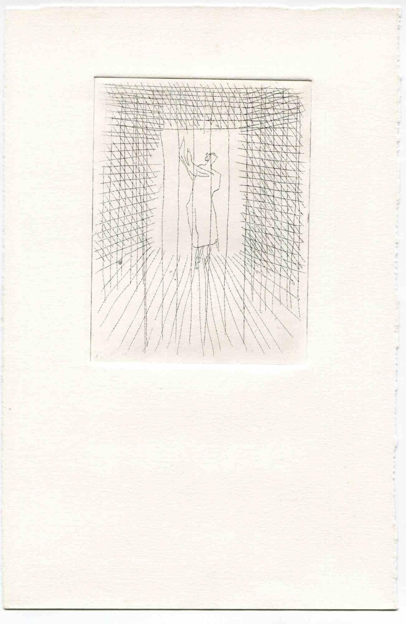 Loneliness - Original Etching and Drypoint - Mid-20th Century