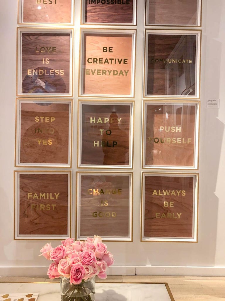 Unknown "Love is Endless" Wood Grain Quote, gold mylar, unframed For