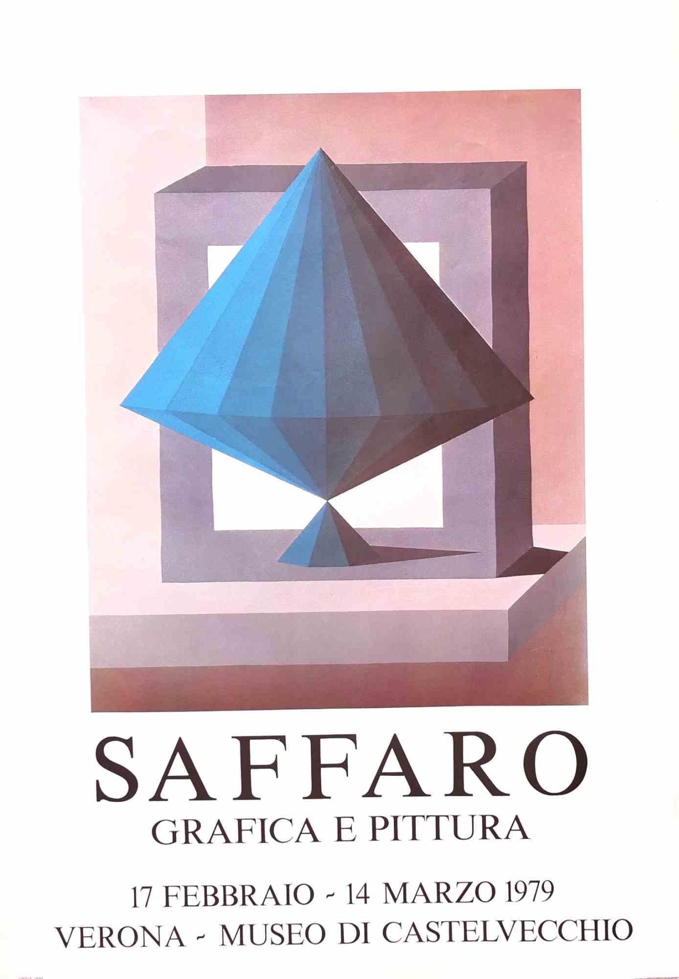 Abstract Print Unknown - Affiche vintage de Lucio Saffaro - 1979
