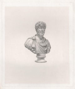 Lucius Verus, Roman Emperor, C18th Grand Tour Classical bust engraving, 1820