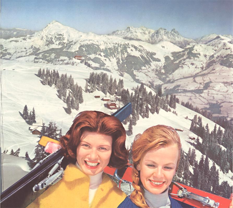 Lufthansa Your Lift to the Alps Original Vintage-Reise- und Skiplakat – Print von Unknown