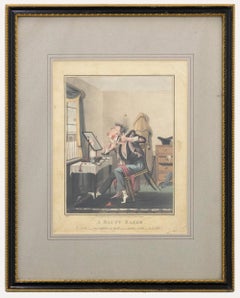 M. Egerton (fl.1820-1829) - Aguatinta de principios del siglo XIX, Una navaja desafilada